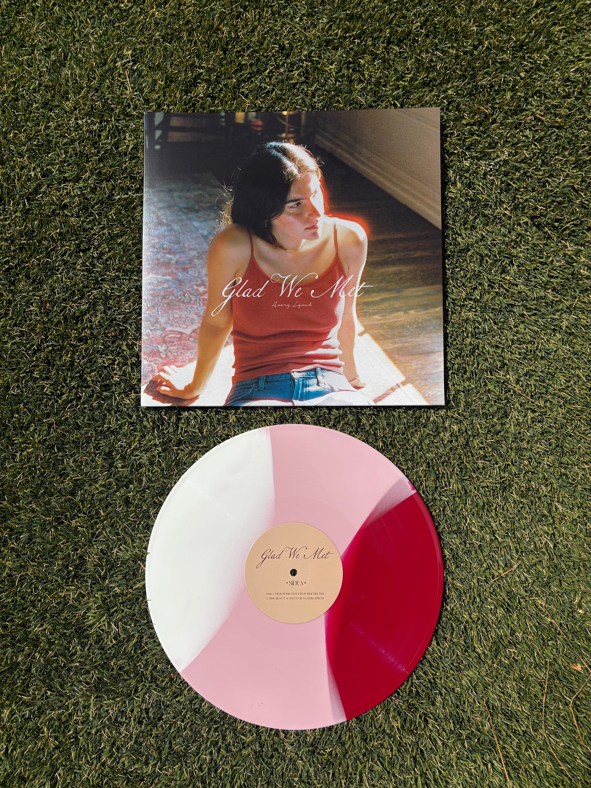 Glad We Met Vinyl — strawberry ice cream color-way
